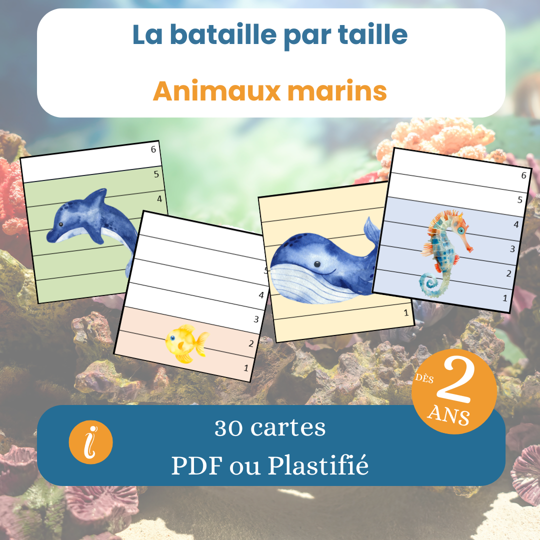 La bataille par taille des animaux marins