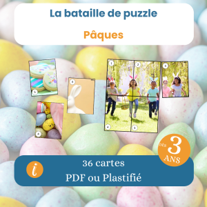 Bataille de puzzle Pâques – jeu éducatif