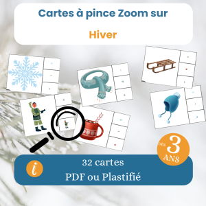 Cartes à pince hiver – Jeu zoom
