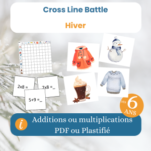 Jeu mathématiques hiver Cross Line battle