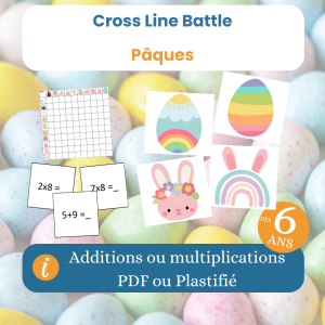 Jeu mathématiques Pâques Cross Line battle