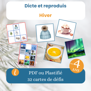 Jeu dicte et reproduis hiver