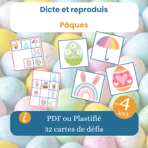 Jeu dicte et reproduis Pâques