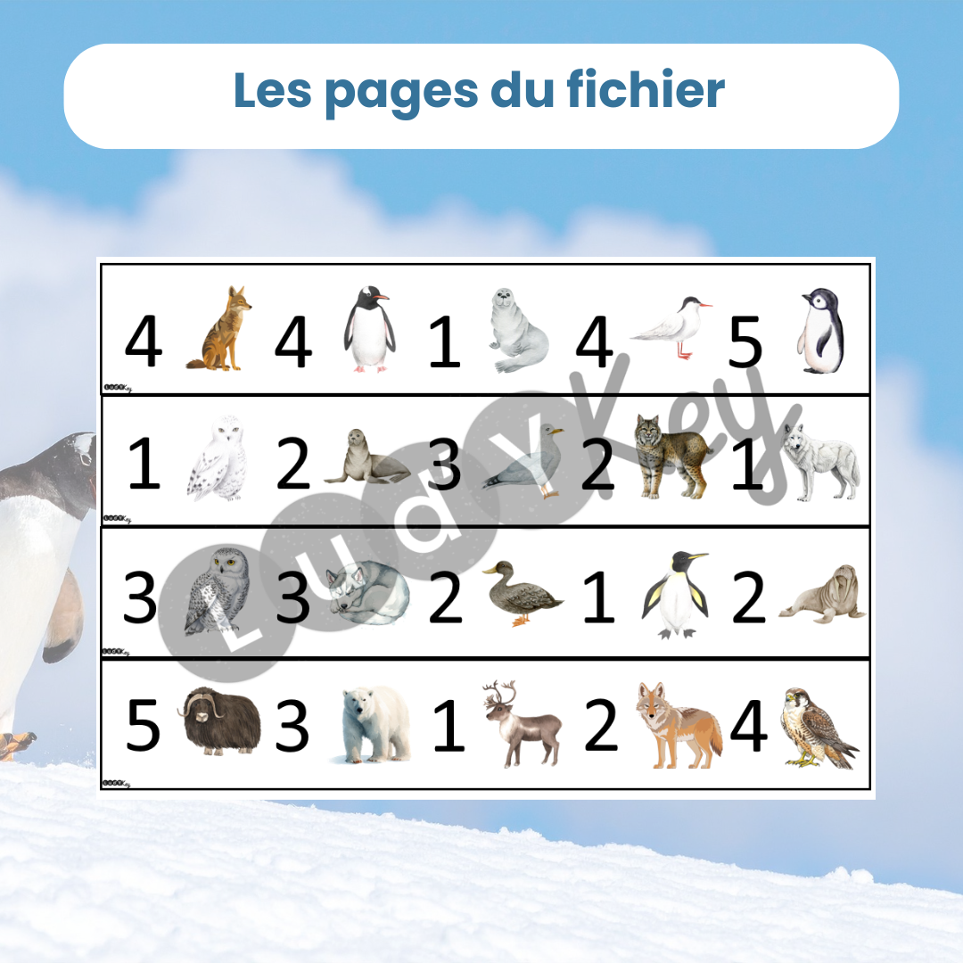 Jeu de comptage animaux polaires à imprimer – Image 3