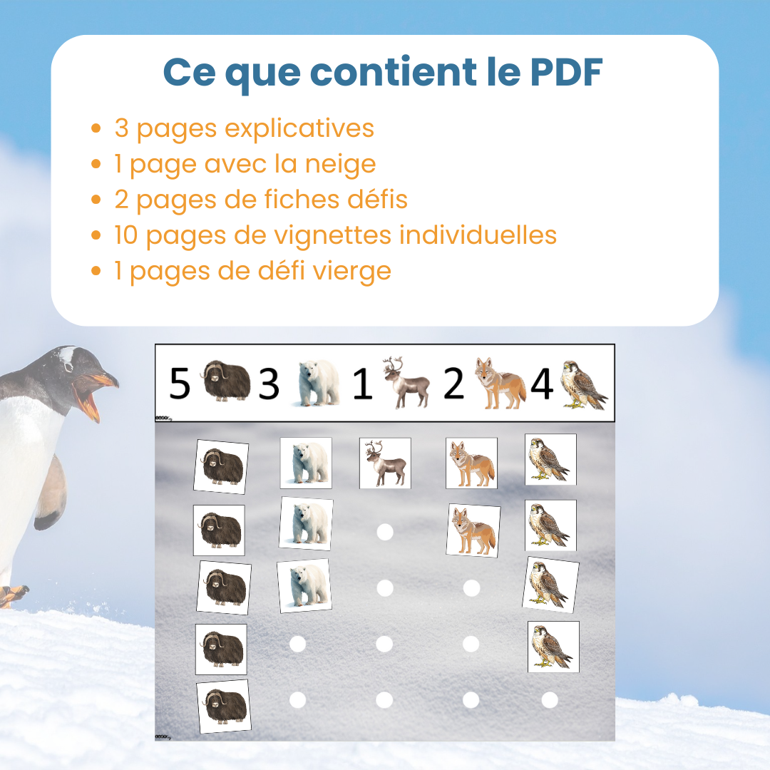 Jeu de comptage animaux polaires à imprimer – Image 6