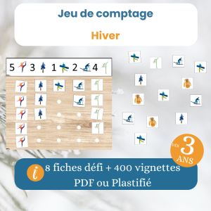 Jeu de comptage hiver à imprimer