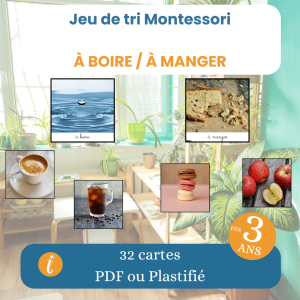 Jeu de tri Montessori à boire à manger
