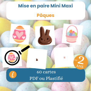 Jeu mini maxi Pâques Montessori
