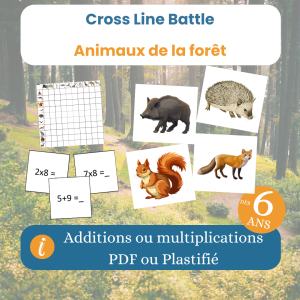 Jeu mathématiques animaux de la forêt Cross Line battle