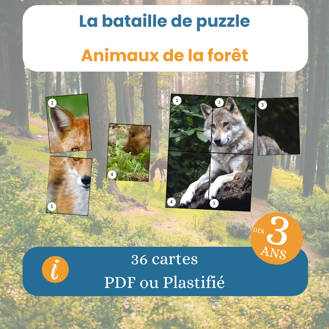 Bataille de puzzle animaux de la forêt – jeu éducatif