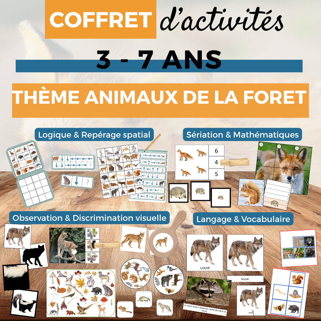 coffret d'activités animaux de la foret PDF à imprimer