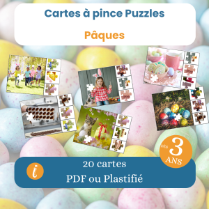 Cartes à pince puzzle Pâques