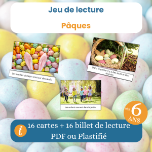 Jeu de lecture Pâques enfant