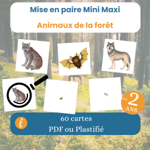 Jeu mini maxi animaux de la forêt Montessori