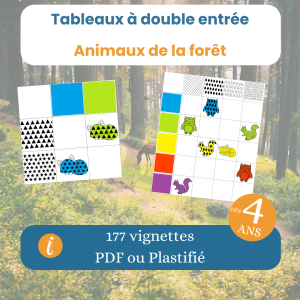 Tableau Ă double entrĂ©e animaux de la forĂȘt â Logique enfant