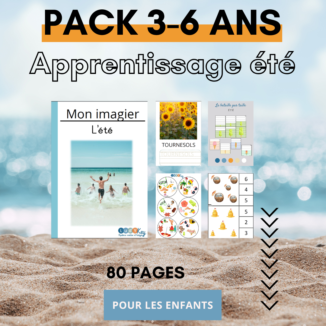 Pack apprentissage 3-6 ans thème été