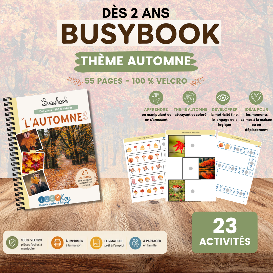 busybook automne 100% velcros pdf à imprimer dès 2 ans