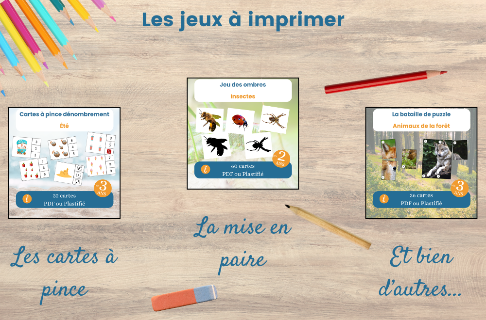 Les jeux à imprimer pour occuper les enfants en temps calmes sur différents thèmes
