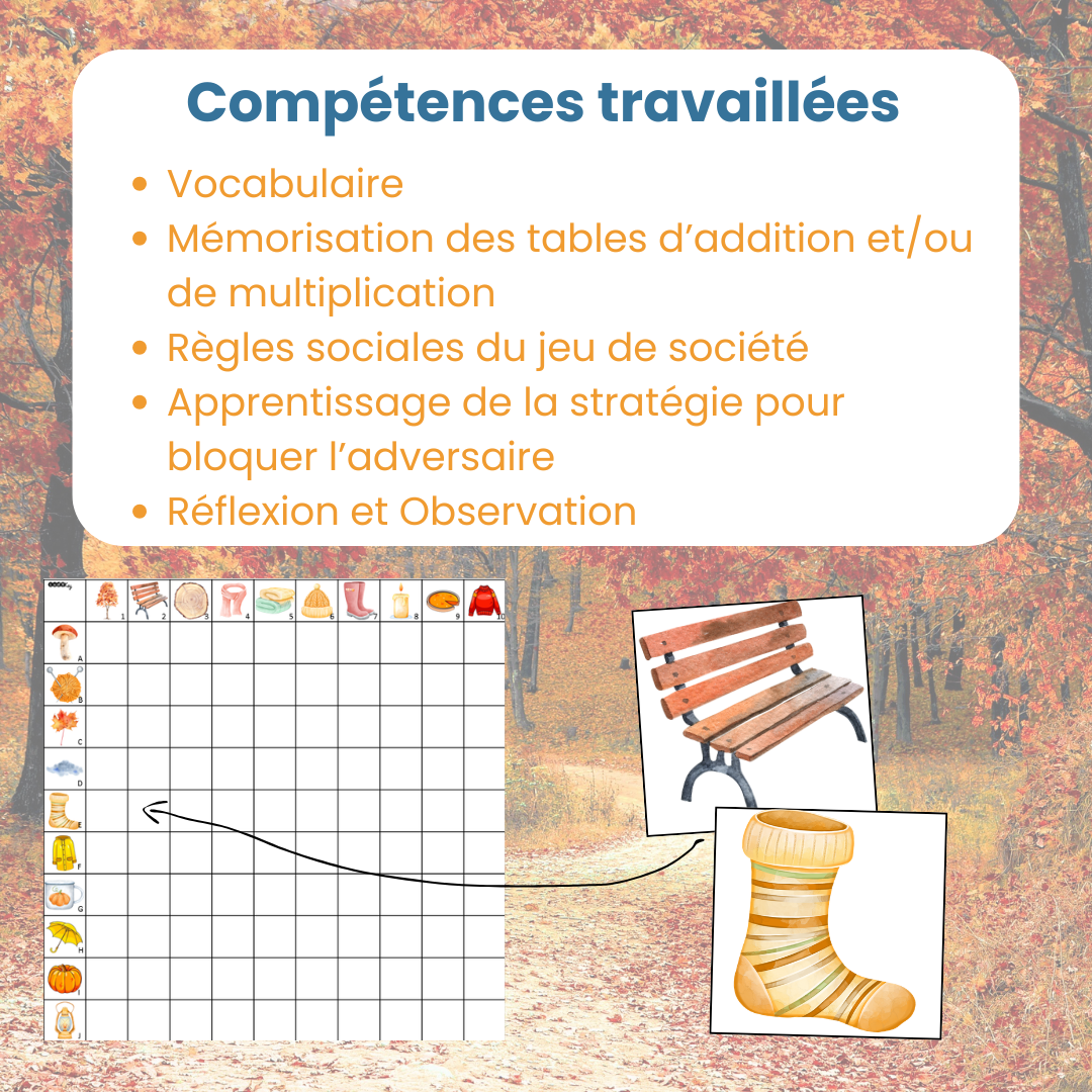 Compétences du jeu cross line battle automne : calcul mental