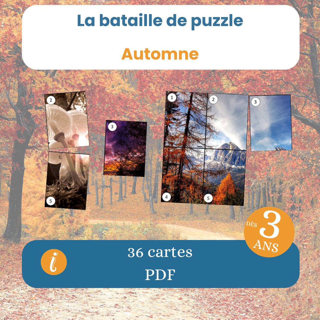 Bataille de puzzle automne – jeu éducatif