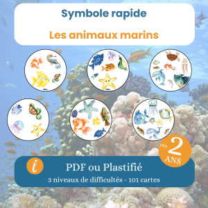 jeu d'observation symbole rapide sur les animaux marins dès 2 ans PDF à imprimer