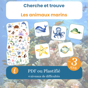Cherche et trouve des animaux marins, PDF à imprimer