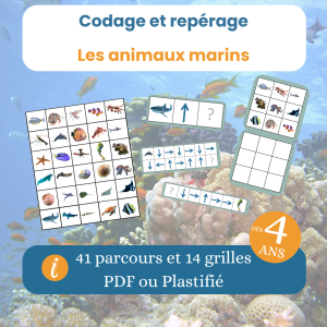 Jeu de codage animaux marins