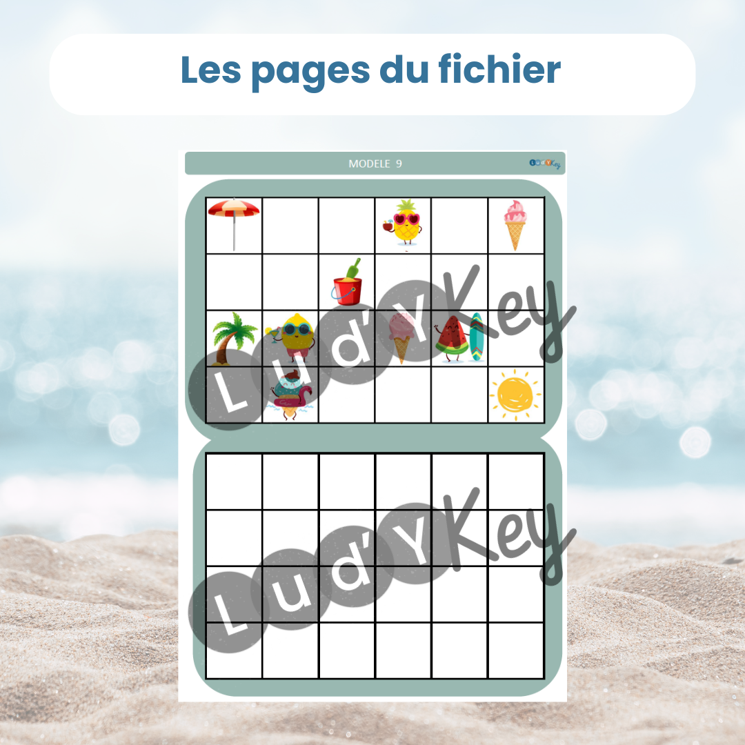 Parcours fléchés et vignettes été à découper : jeu de codage PDF pour temps calme et acticité autonome