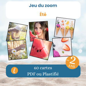 Jeu du zoom et mise en paire été dès 2 ans : activité d'observation en PDF à imprimer