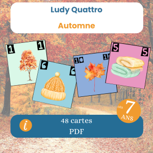 Jeu de cartes ludy quattro, dès 7 ans, PDF à imprimer