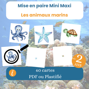 jeu montessori de mise en paire mini maxi dès 2 ans PDF à imprimer