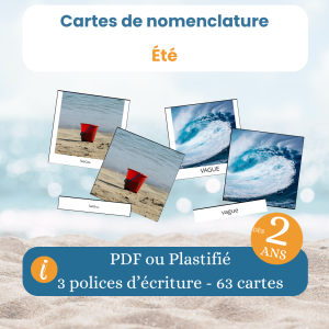 63 cartes de nomenclature Montessori dès 2 ans avec règle explicative en PDF à imprimer