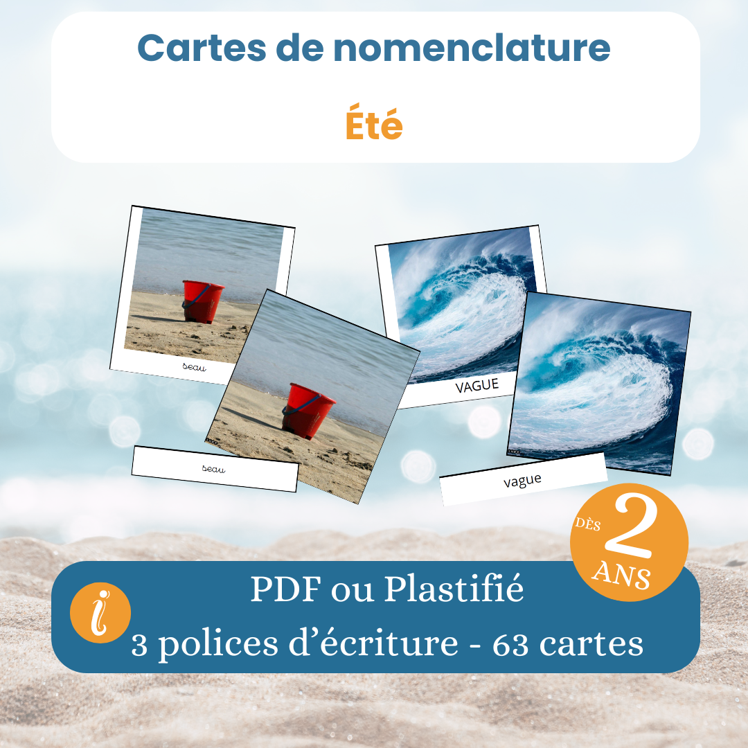 63 cartes de nomenclature Montessori dès 2 ans avec règle explicative en PDF à imprimer
