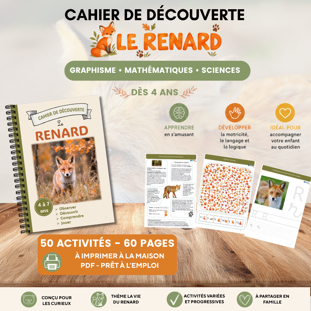cahier de découverte le renard dès 4 ans PDF à imprimer